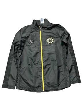 Youth Kids NHL Boston Bruins Hockey Windbreaker Jacket Size Medium 10/12